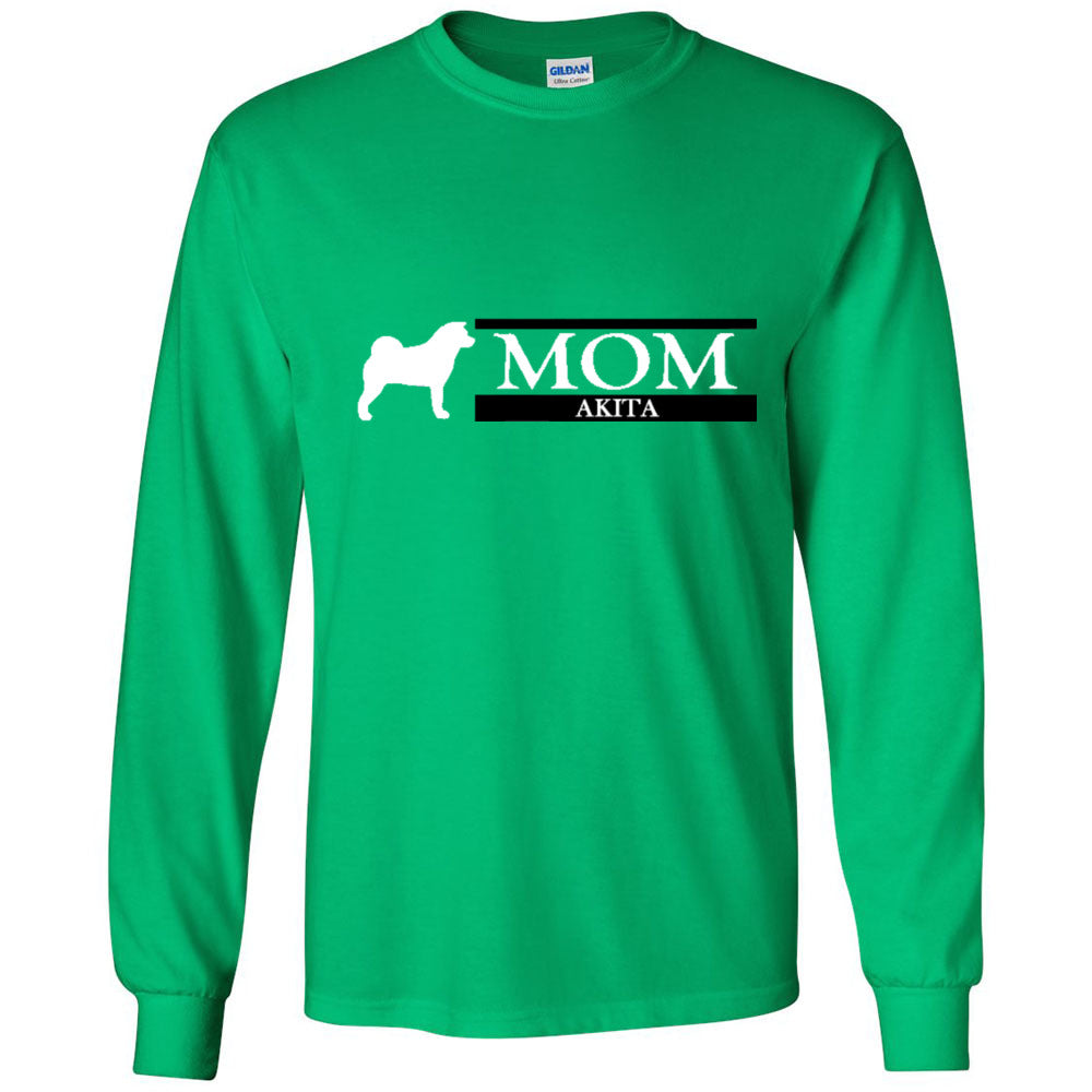 Akita Mom White Ultra Cotton Long Sleeve T-Shirt - WagALotBowWow