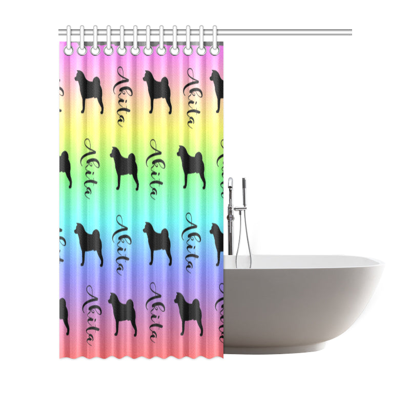 Akita_pastelblend_shower Shower Curtain 66"x72" - WagALotBowWow