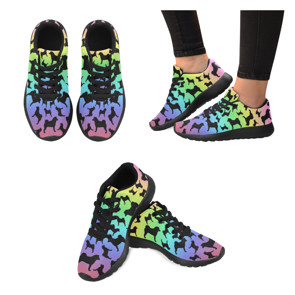 Kids Size Akita Shilhouette Color Blend Athletic Black Sole Shoe - WagALotBowWow