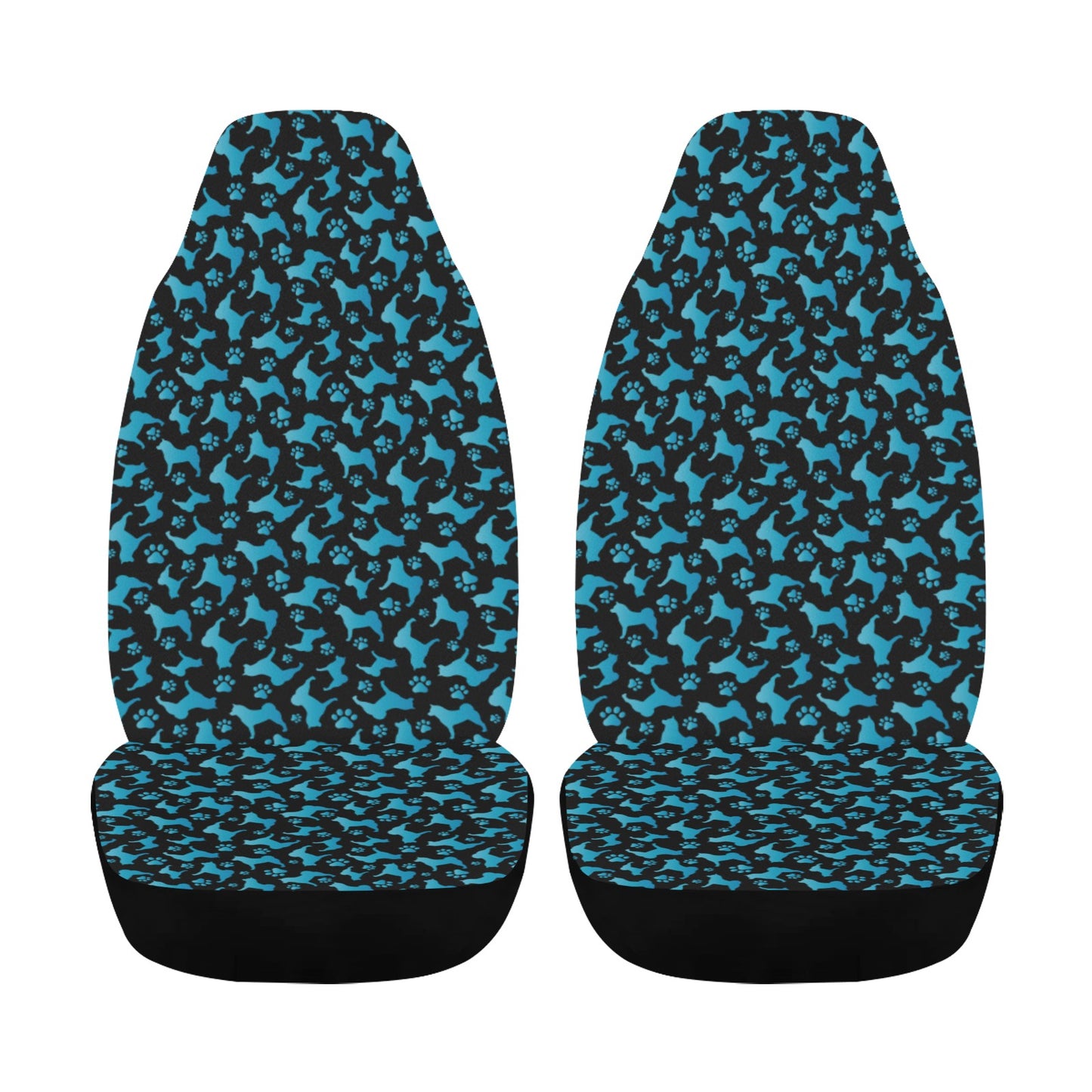 Akita Silhouette & Paw Car Seat Covers