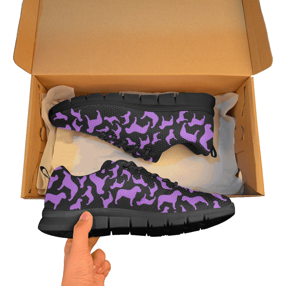 Women's Bullmastiff Silhouette Athletic Shoe Black Sole - WagALotBowWow