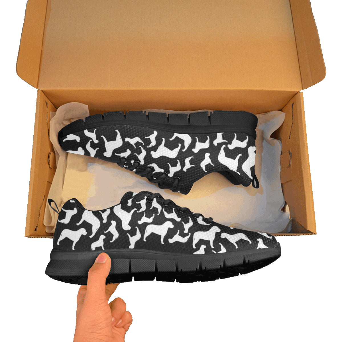 Women's Bullmastiff Silhouette Athletic Shoe Black Sole - WagALotBowWow