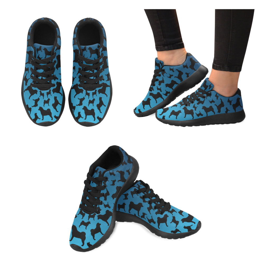 Kids Size Akita Shilhouette Color Blend Athletic Black Sole Shoe - WagALotBowWow