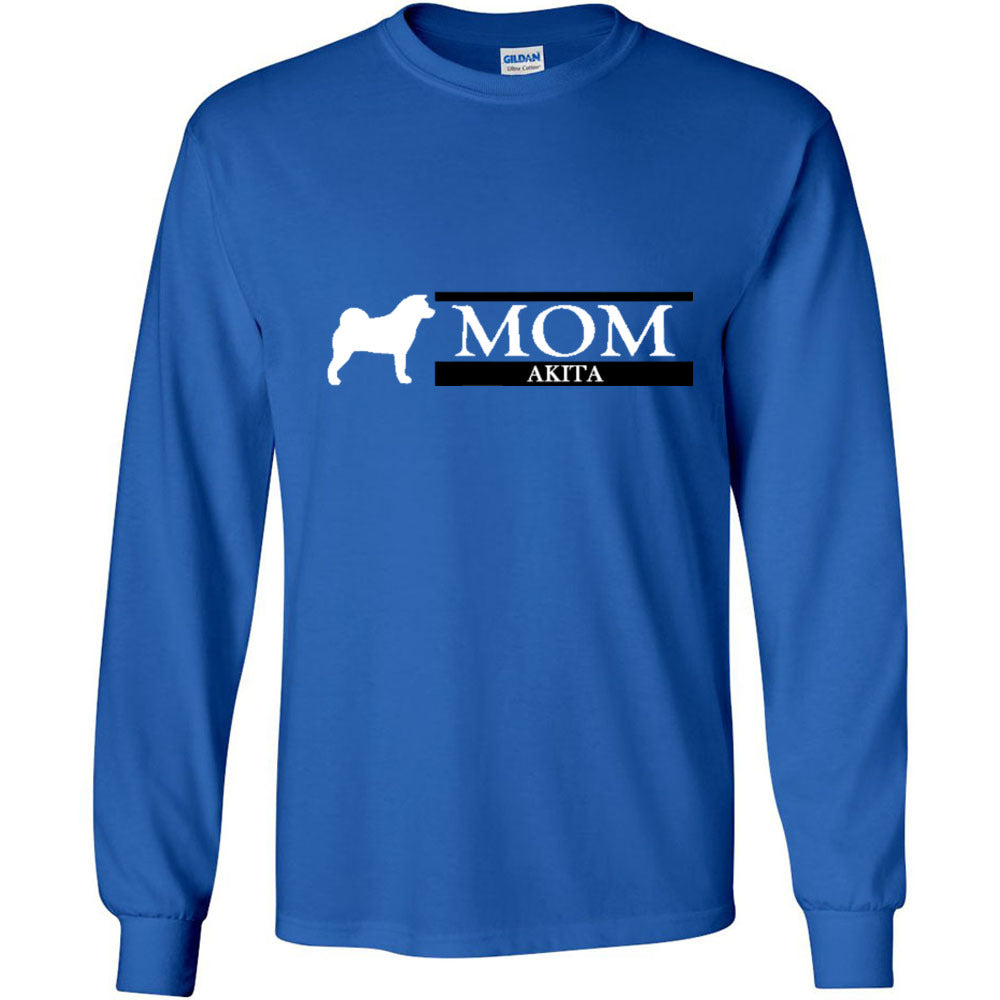 Akita Mom White Ultra Cotton Long Sleeve T-Shirt - WagALotBowWow