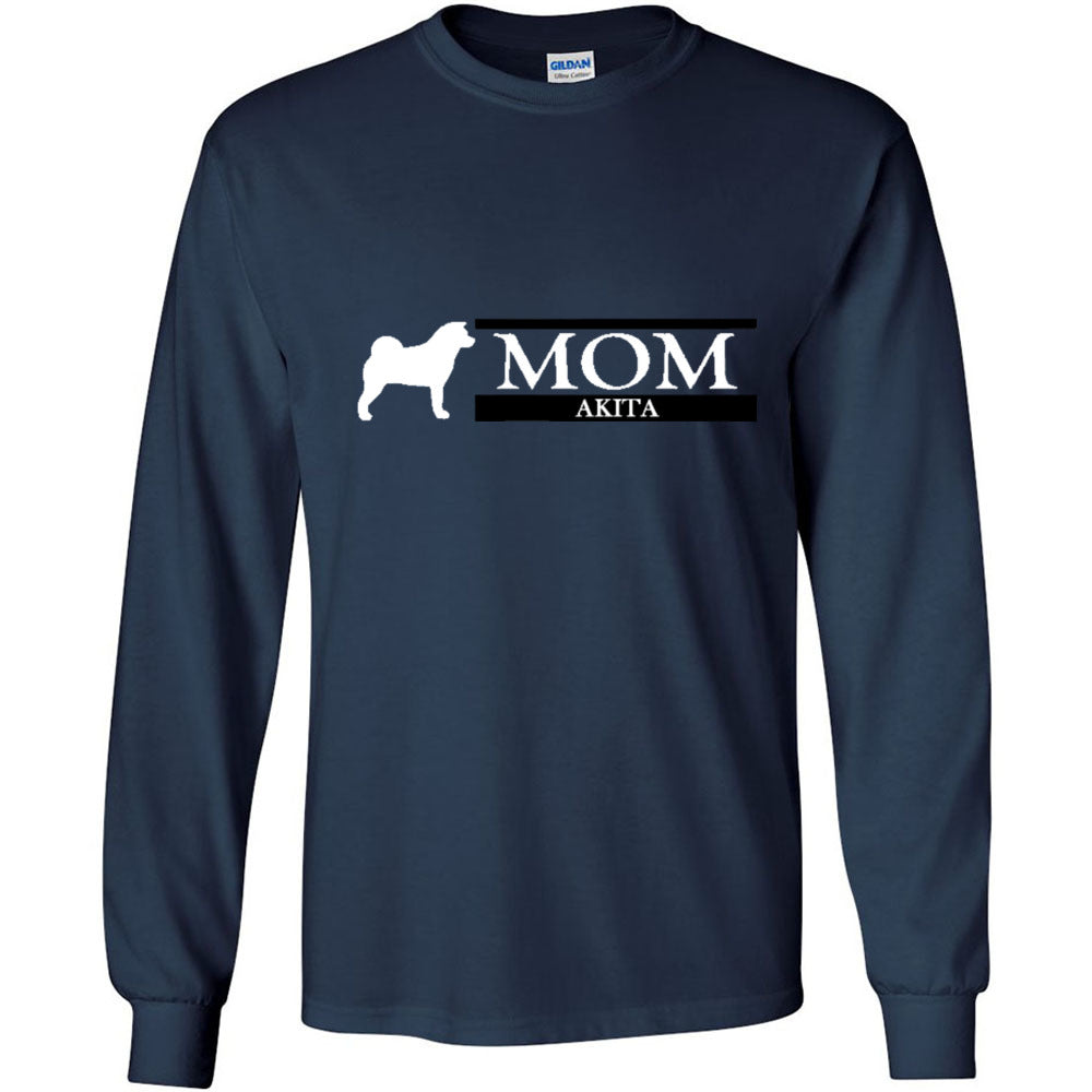 Akita Mom White Ultra Cotton Long Sleeve T-Shirt - WagALotBowWow