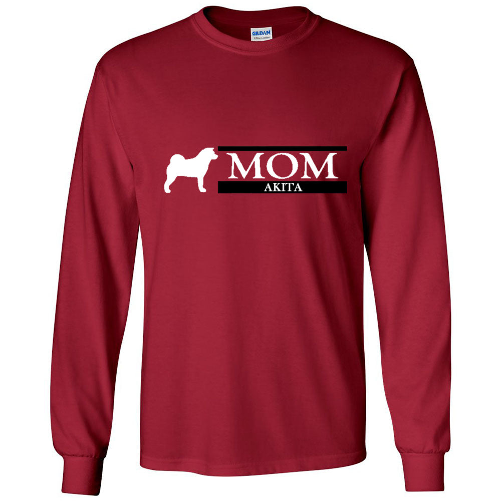 Akita Mom White Ultra Cotton Long Sleeve T-Shirt - WagALotBowWow