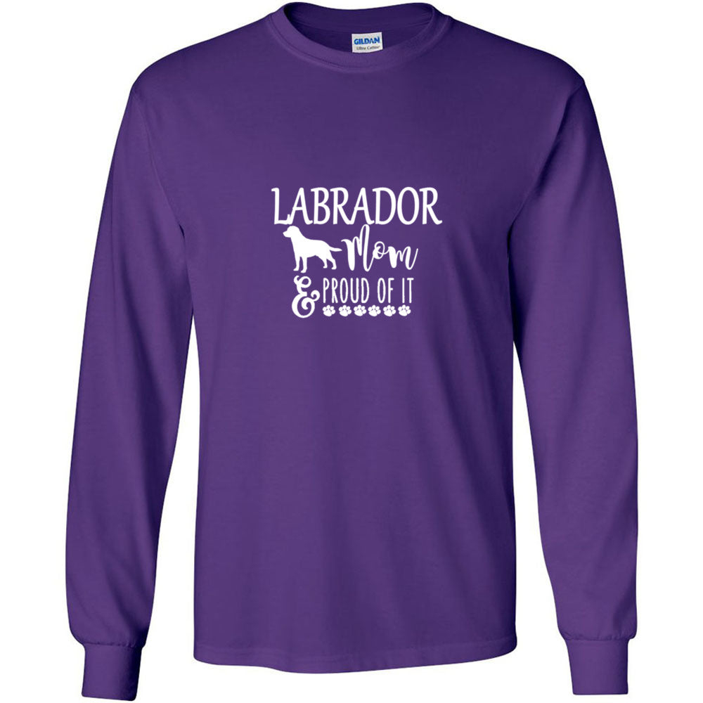 Labrador Proud of it (Mom/white) Gildan LS - WagALotBowWow