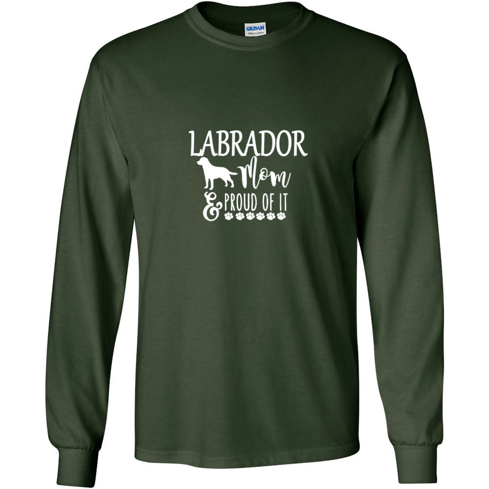 Labrador Proud of it (Mom/white) Gildan LS - WagALotBowWow