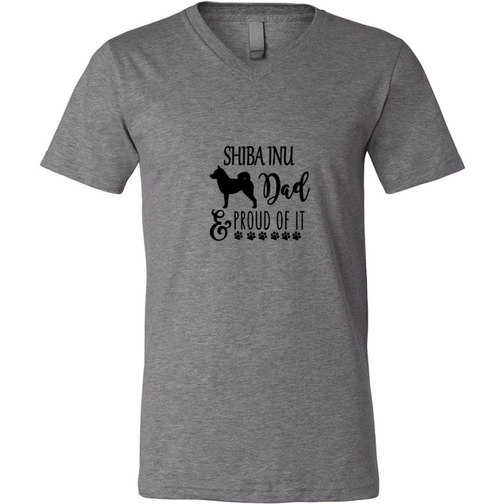 Shiba Dad Proud Unisex SS V-Neck Jersey Tee - WagALotBowWow