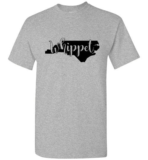 NC Whippet Gildan SS Unisex Adult & Youth Unisex TShirt Black Print - WagALotBowWow