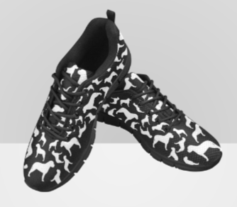 Women's Bullmastiff Silhouette Athletic Shoe Black Sole - WagALotBowWow