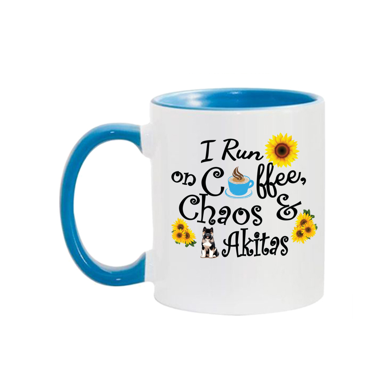 Chaos Akita Sunflower Mug 11oz