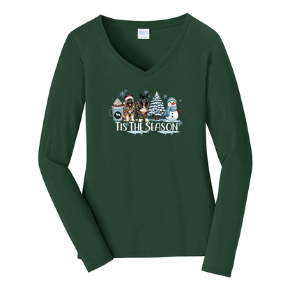 Akita Tis The Season Winter Port & Company® Ladies Long Sleeve Fan Favorite™ V-Neck Tee LPC450VLS