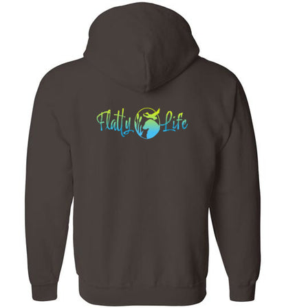 Flatty Life Gildan Zip Hoodie Front/Back