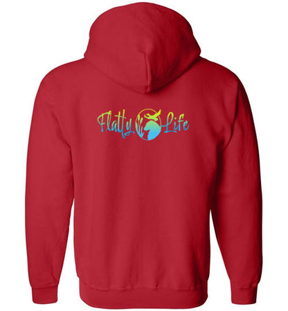 Flatty Life Gildan Zip Hoodie Front/Back