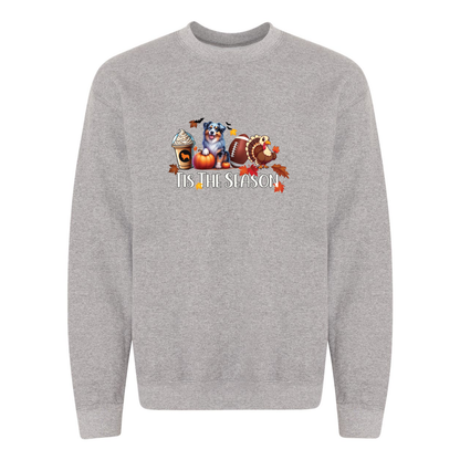 Blue Merle Aussie Tis The Season Fall Heavy Blend Crewneck Sweatshirt