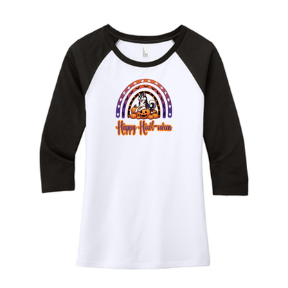 Siberian Husky Howl-oween  DM136L District ® Women’s Perfect Tri ® 3/4-Sleeve Raglan