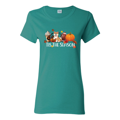 Tis The Season Akita Pumpkin Heavy Cotton Women's Short Sleeve T-Shirt