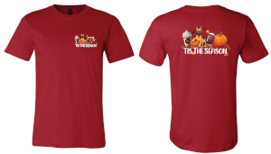 Fall Tis The Season Working Dog Breed Unisex SS Front/Back Print Reds/Oranges