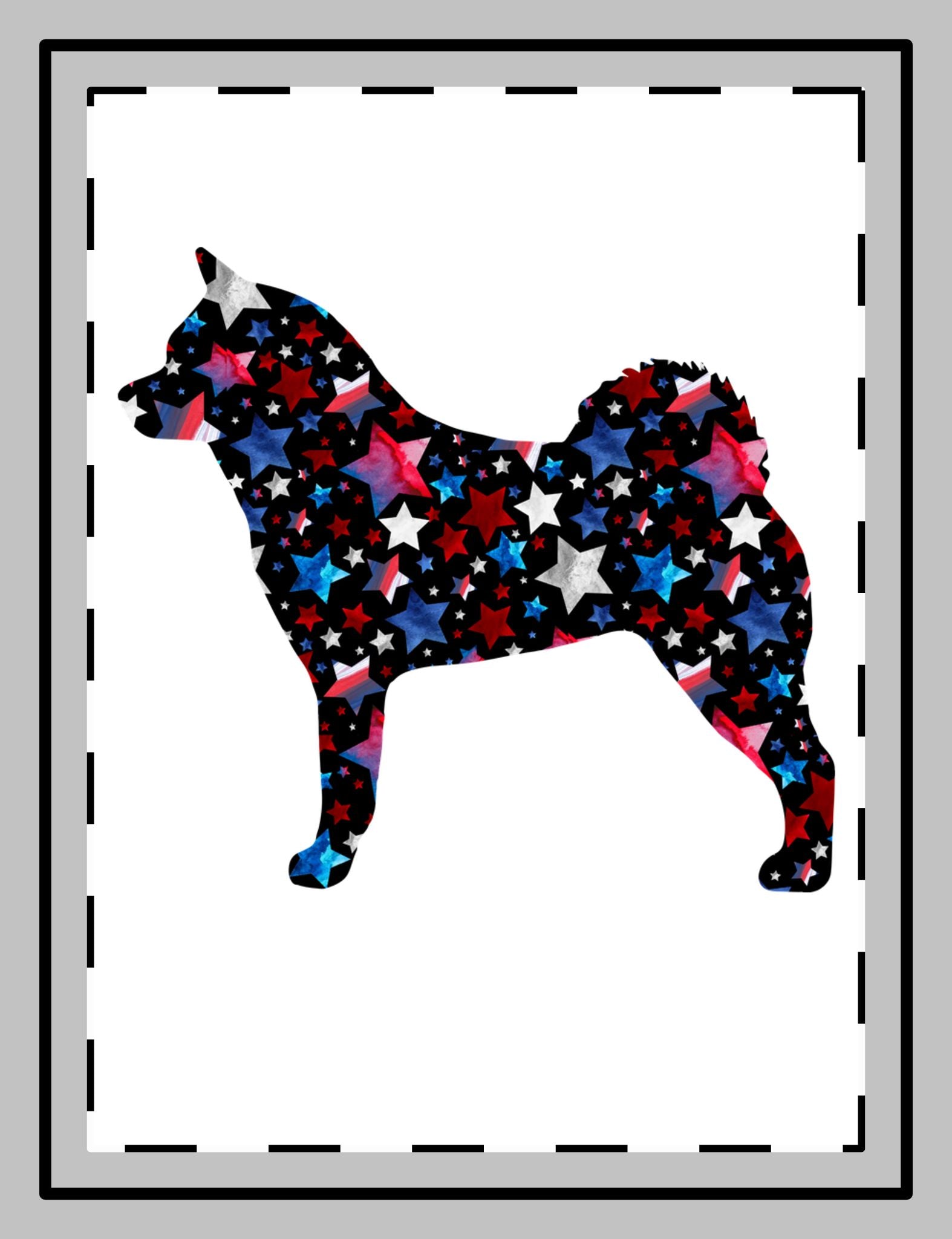 Akita Silhouette Patriotic Magnet