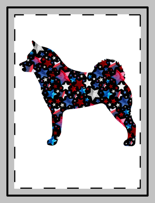 Akita Silhouette Patriotic Magnet