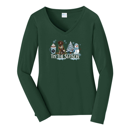 GSP Tis The Season Winter Port & Company® Ladies Long Sleeve Fan Favorite™ V-Neck Tee LPC450VLS