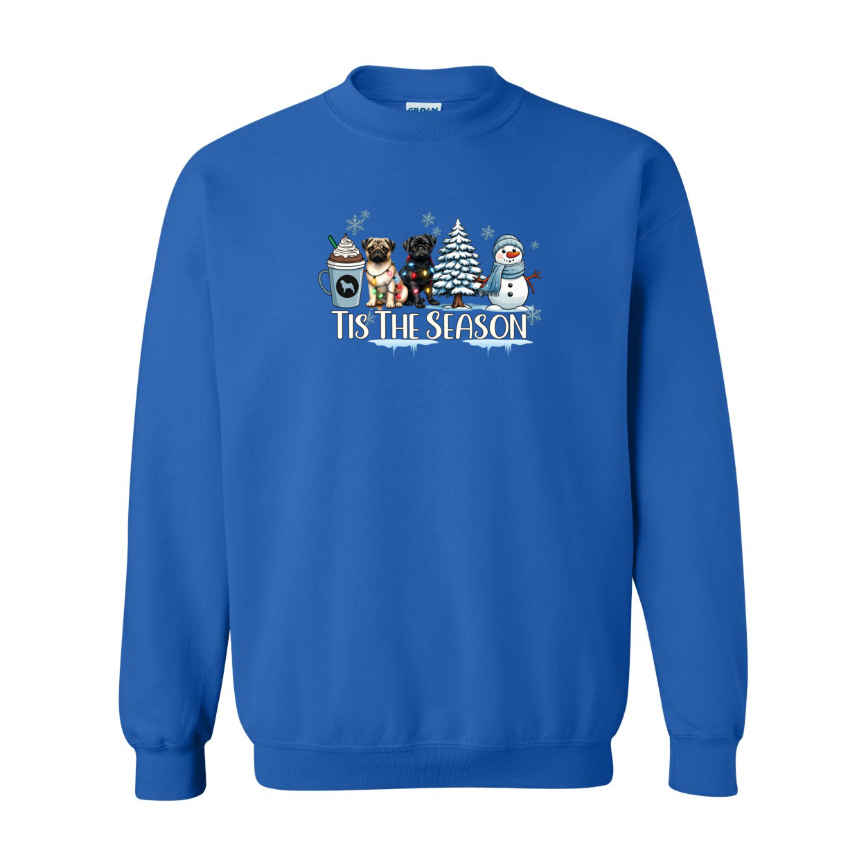 Pug Tis The Season Winter Heavy Blend Crewneck Sweatshirt