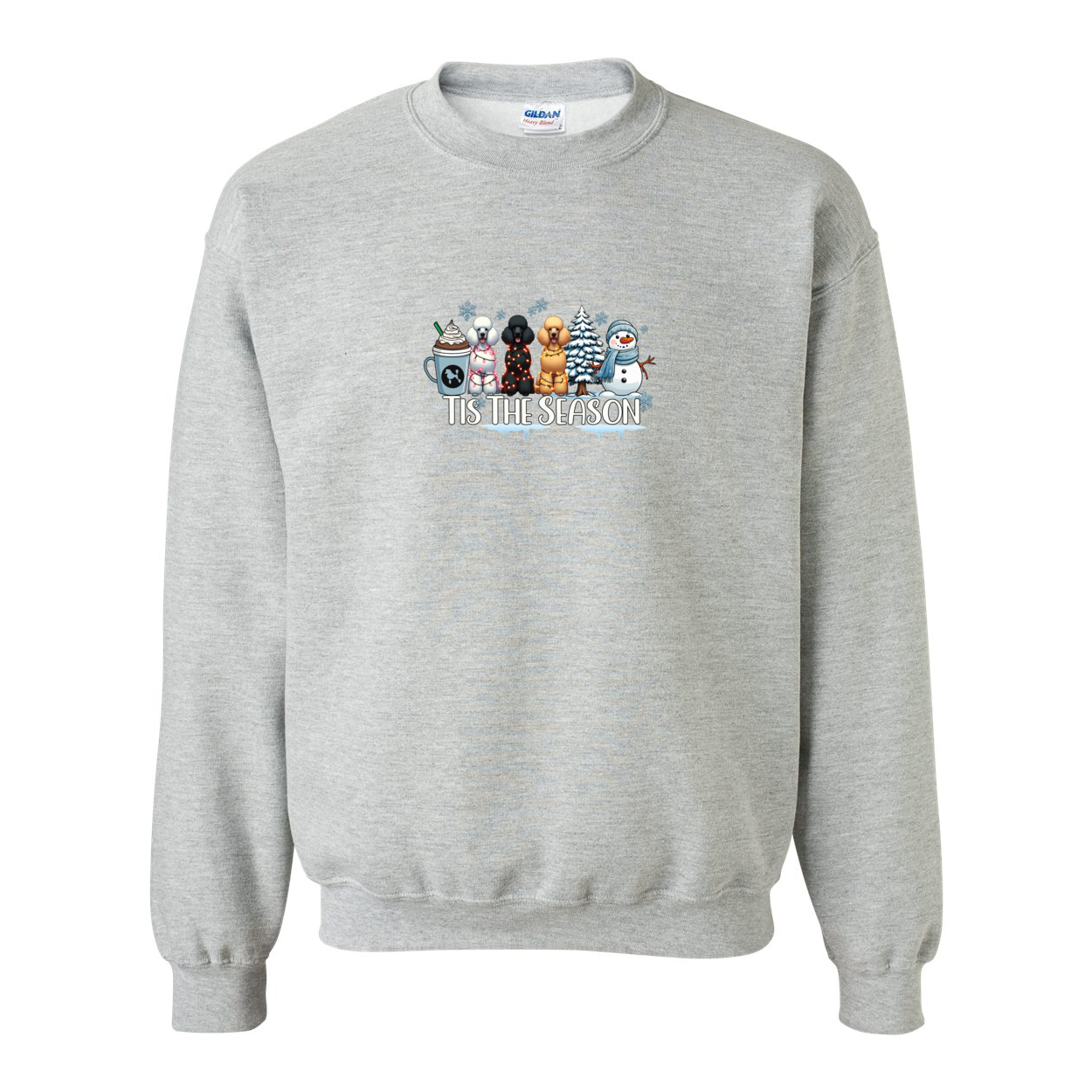 Poodle Tis The Season Winter Heavy Blend Crewneck Sweatshirt