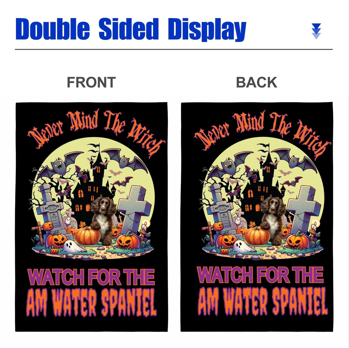 sporting Halloween garden flag