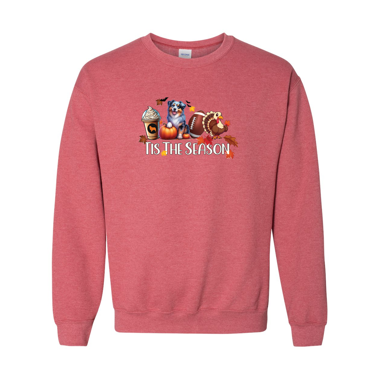 Blue Merle Aussie Tis The Season Fall Heavy Blend Crewneck Sweatshirt