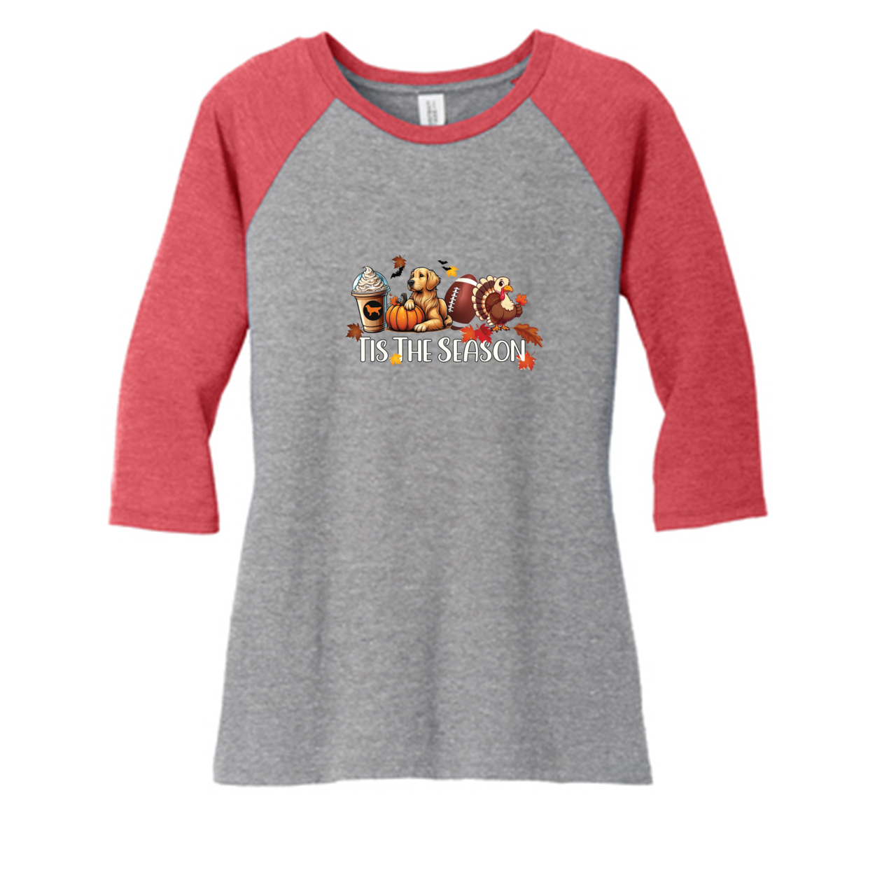 Golden Tis The Season Fall DM136L District ® Women’s Perfect Tri ® 3/4-Sleeve Raglan