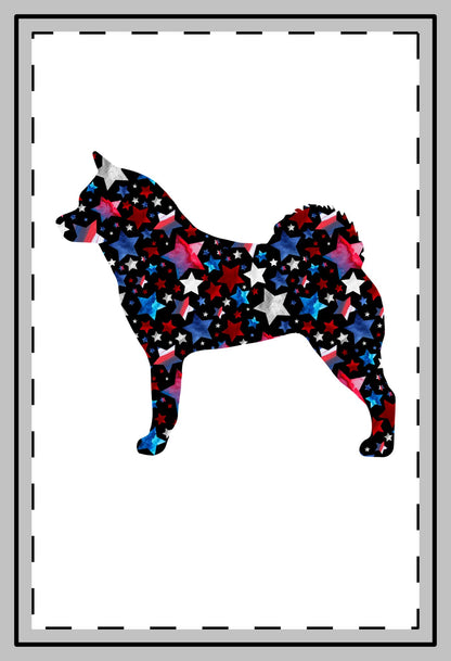 Akita Silhouette Patriotic Magnet