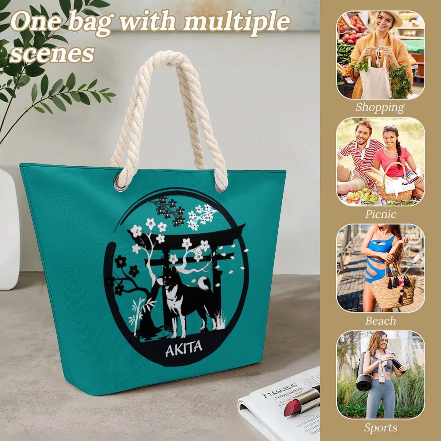 Custom Hemp Rope Tote Bag