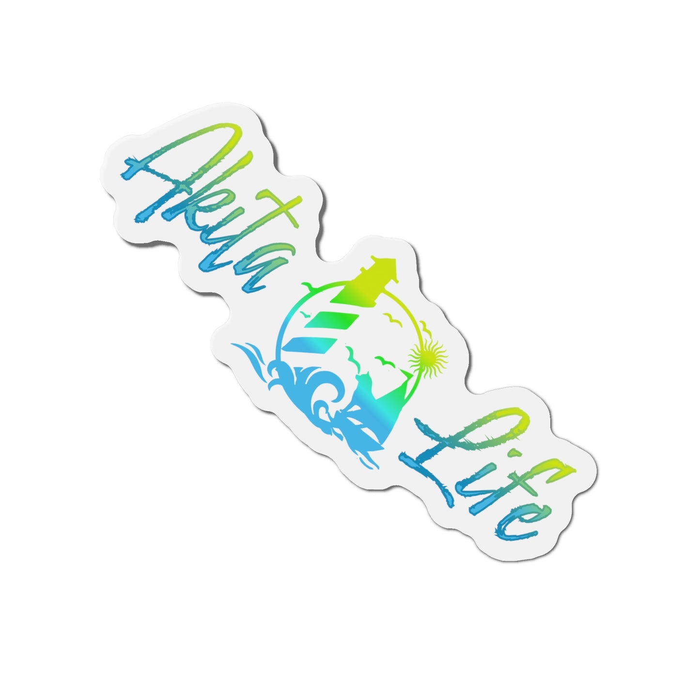 Akita Life YellowBlue Die-Cut Magnets