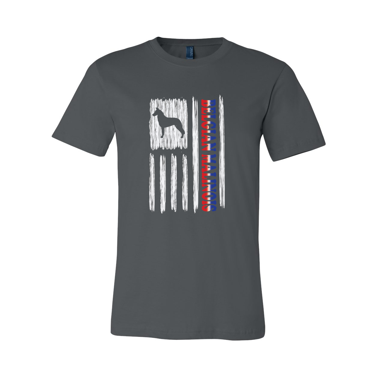 Belgian Malinois Vertical Flag RWB Unisex Short Sleeve Jersey Tee