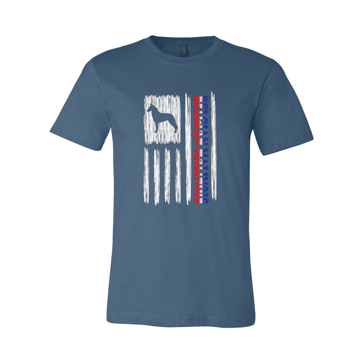 Belgian Malinois Vertical Flag RWB Unisex Short Sleeve Jersey Tee