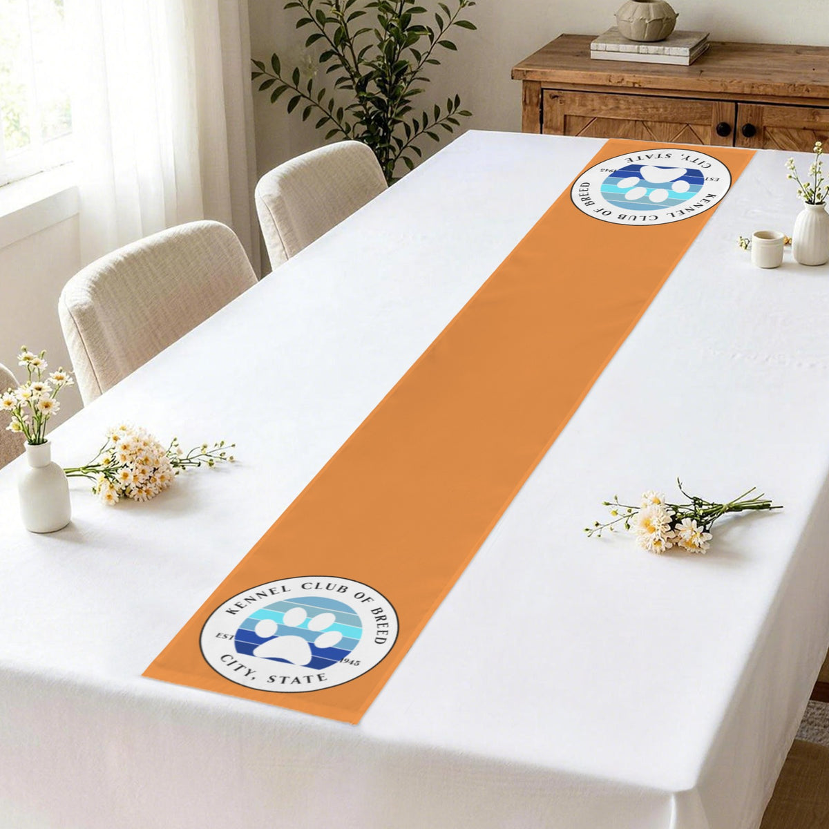 peach skin table runner