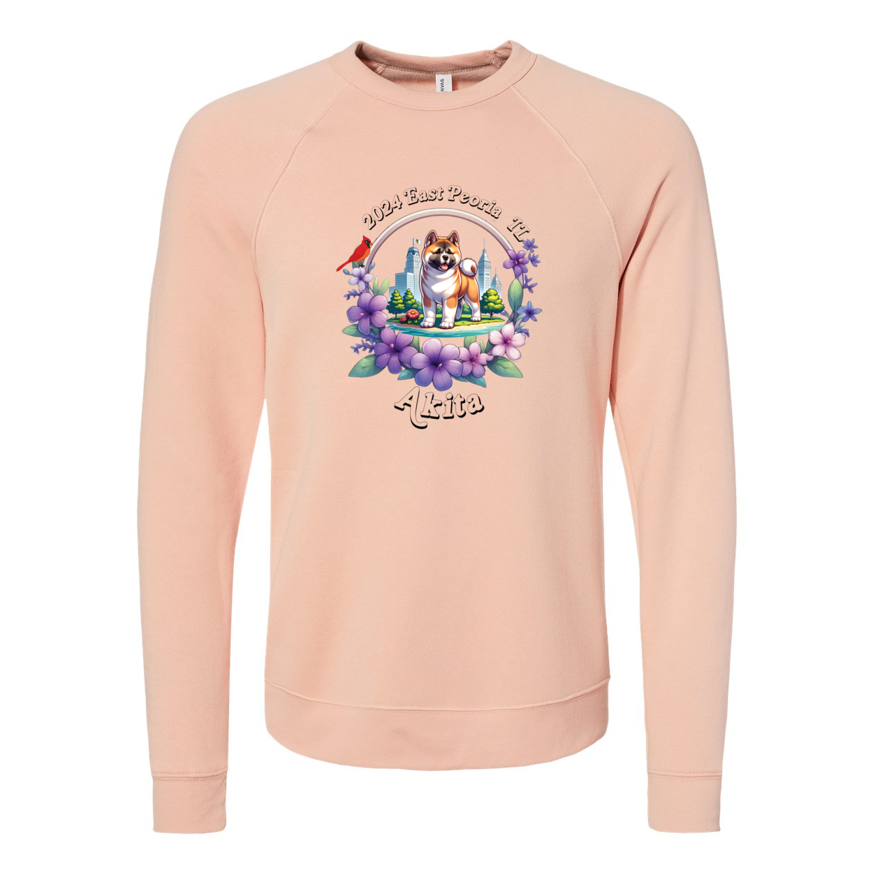 IL Akita Bella+Canvas Raglan Crewneck Sweatshirt Light Colors