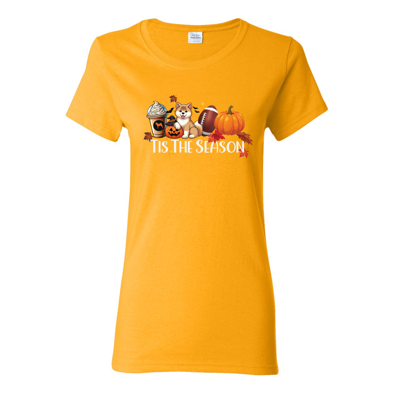 Tis The Season Akita Pumpkin Heavy Cotton Women's Short Sleeve T-Shirt