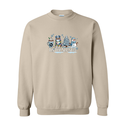 Blue Merle Aussie Tis The Season Winter Heavy Blend Crewneck Sweatshirt