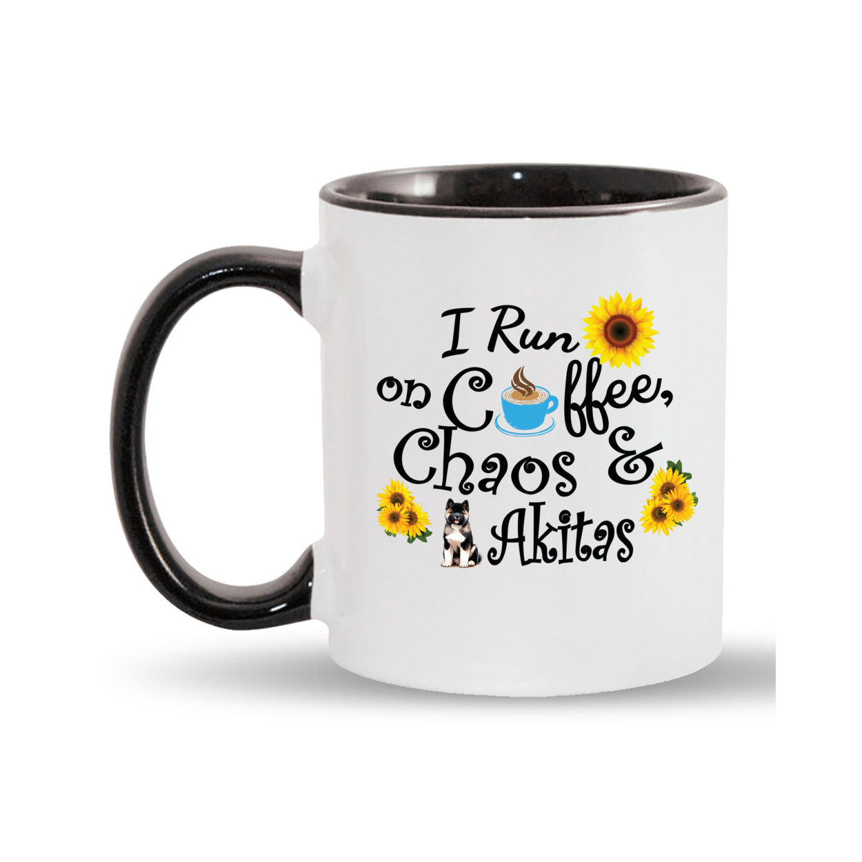 Chaos Akita Sunflower Mug 11oz