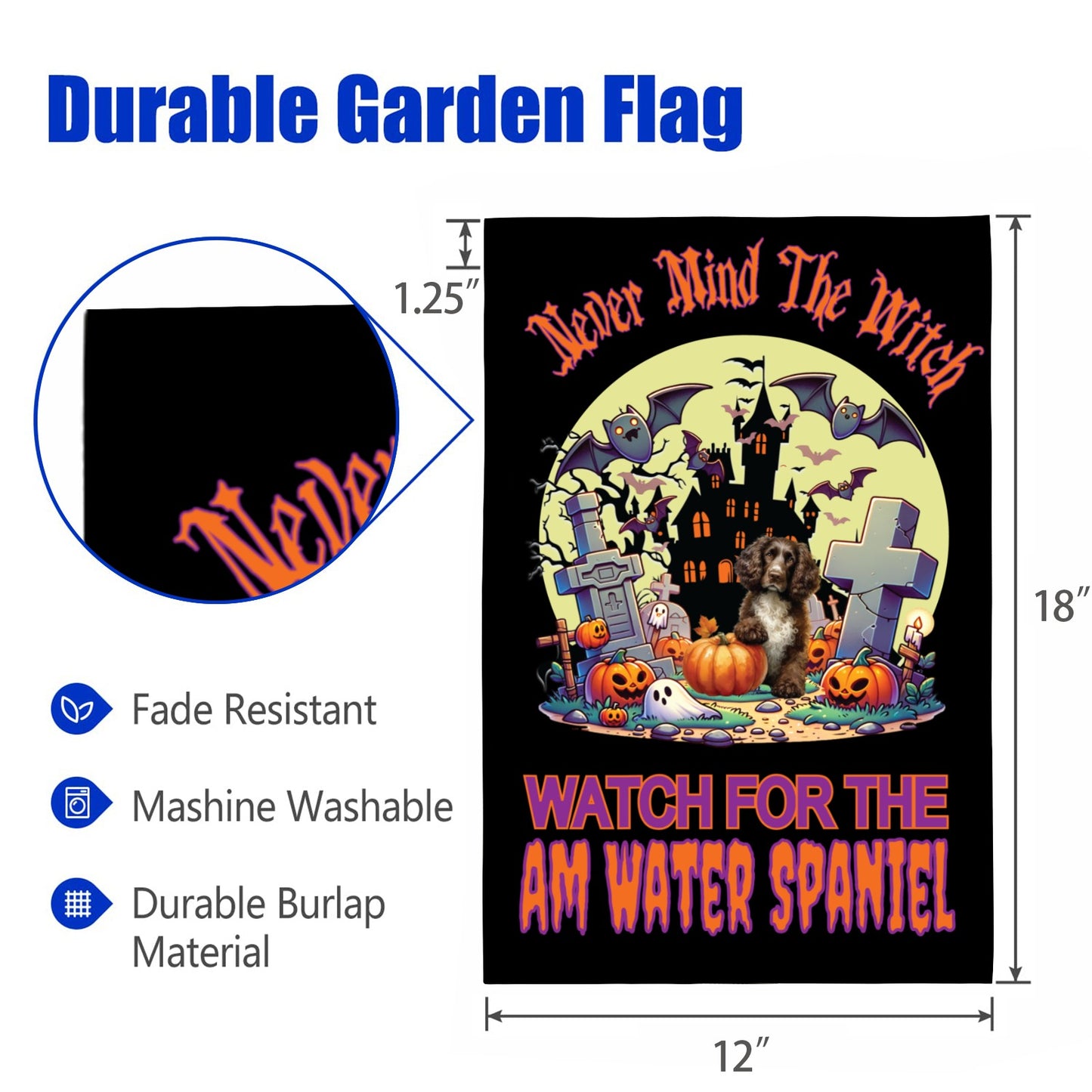sporting Halloween garden flag