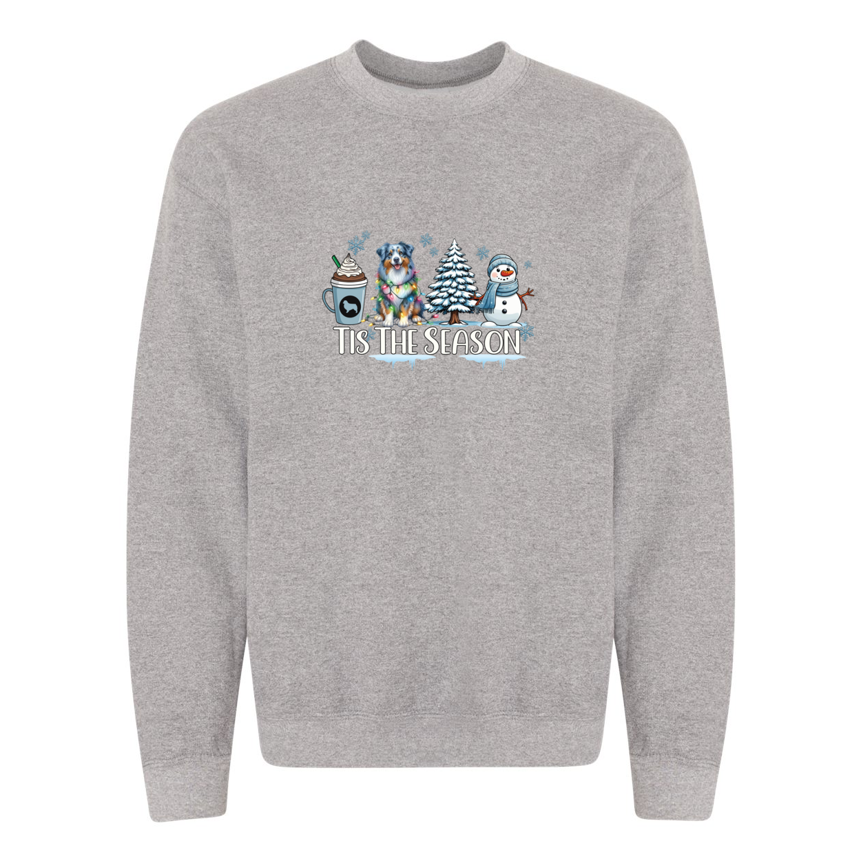 Blue Merle Aussie Tis The Season Winter Heavy Blend Crewneck Sweatshirt