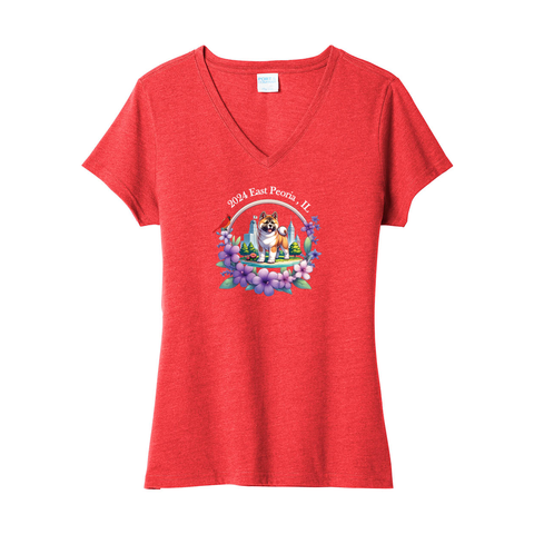 IL Akita Ladies V-Neck Front Only