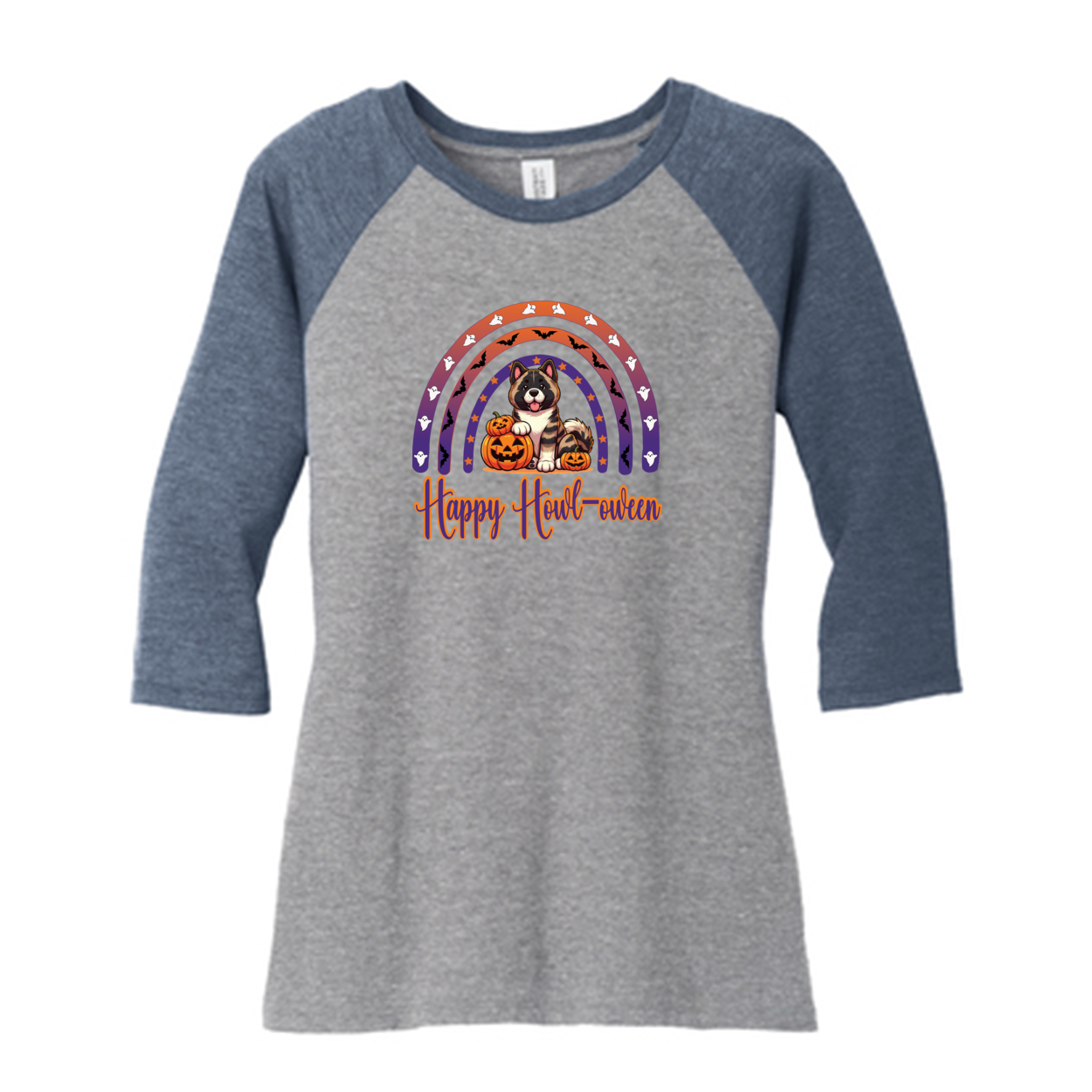 Akita Happy Howl-ween 3/4 Raglan Sleeve