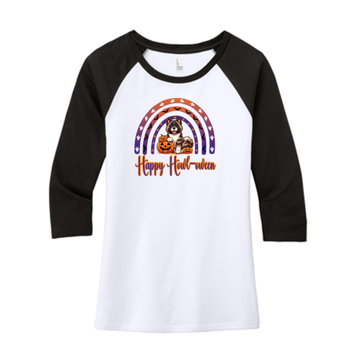 Akita Happy Howl-ween 3/4 Raglan Sleeve