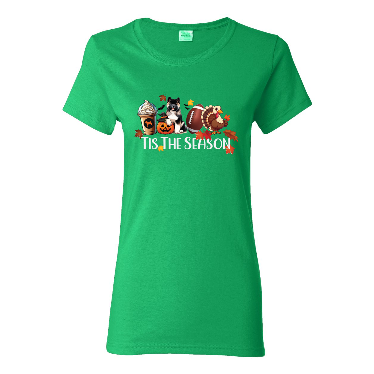 Tis The Season Akita Turkey Heavy Cotton Women's Short Sleeve T-Shirt