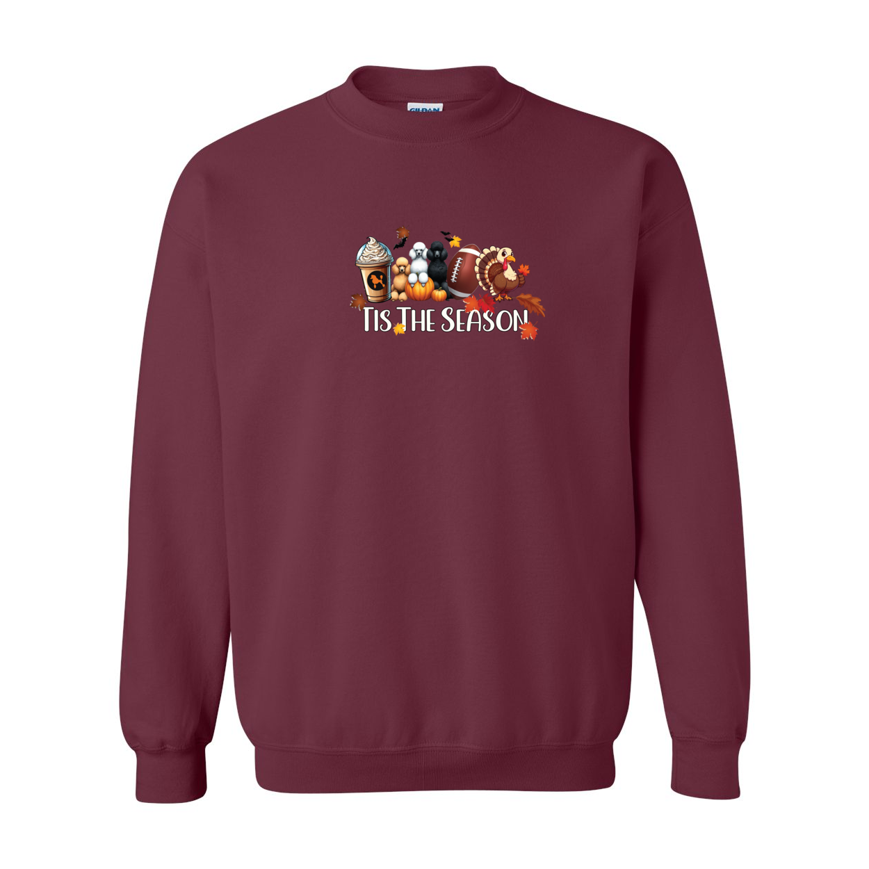 Poodle Tis The Season Fall Heavy Blend Crewneck Sweatshirt