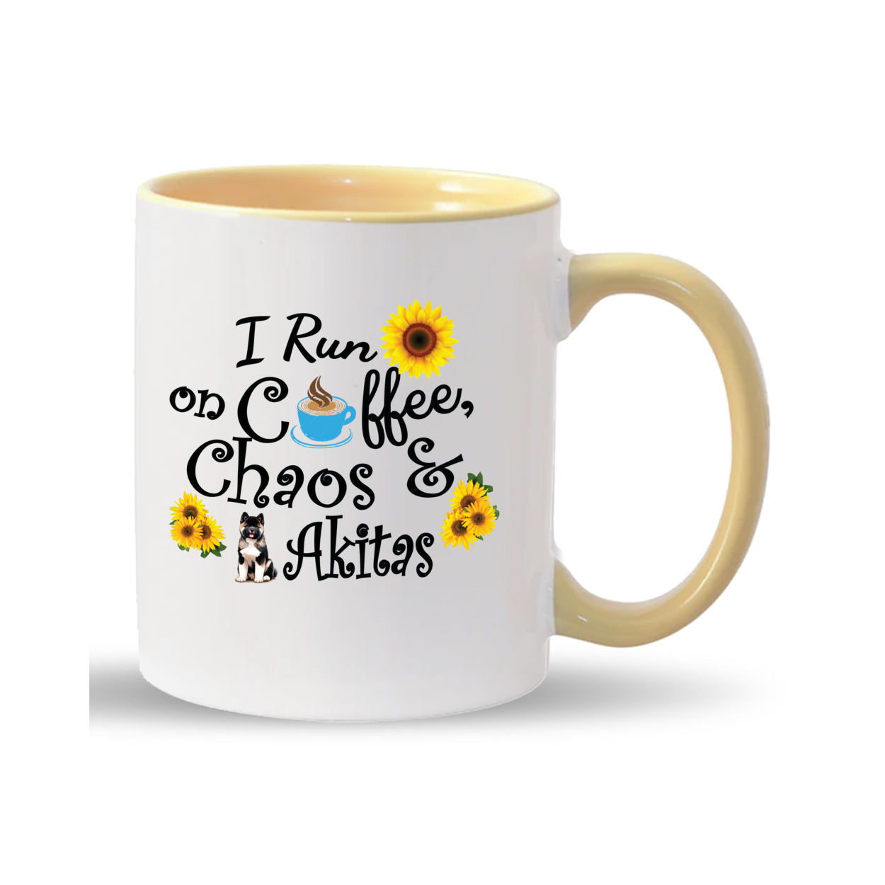 Chaos Akita Sunflower Mug 11oz