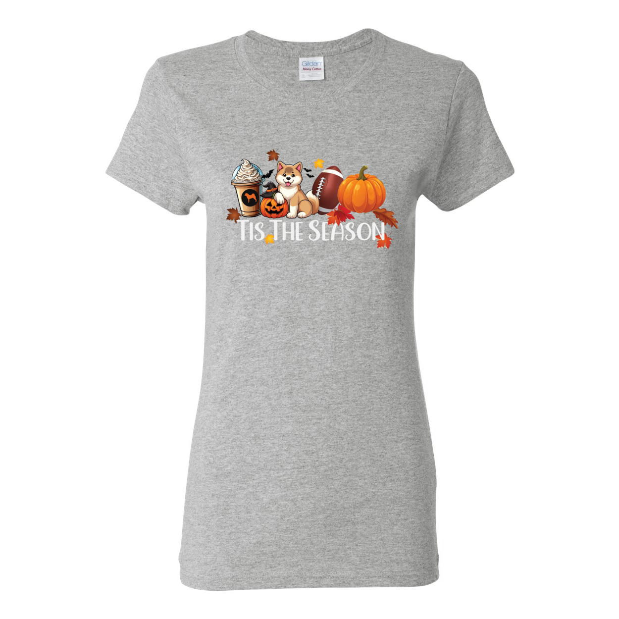 Tis The Season Akita Pumpkin Heavy Cotton Women's Short Sleeve T-Shirt